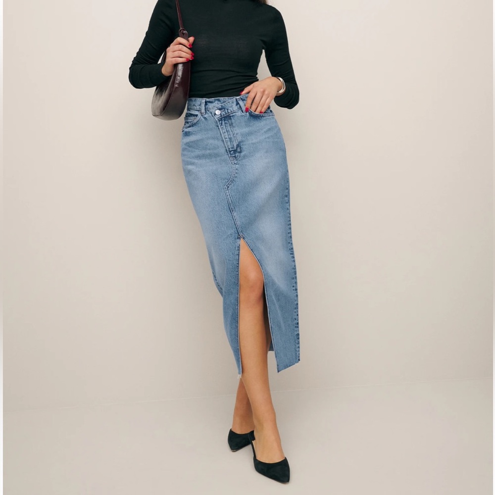 Reformation Nila Long Denim Skirt